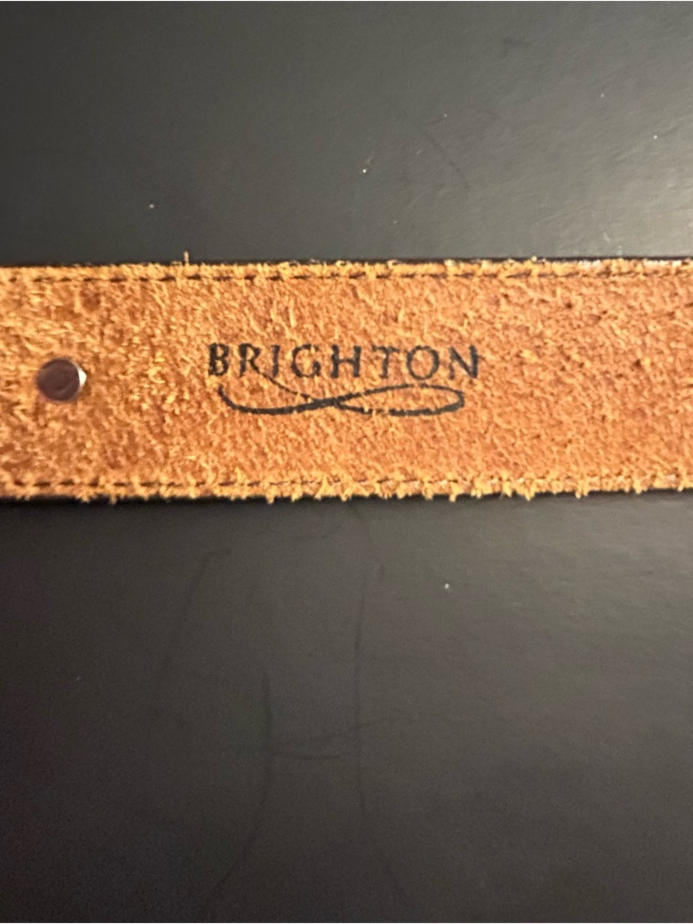 Vintage Brighton Leather Western Belt in Brown with Silver Accents - Picture 5 of 10